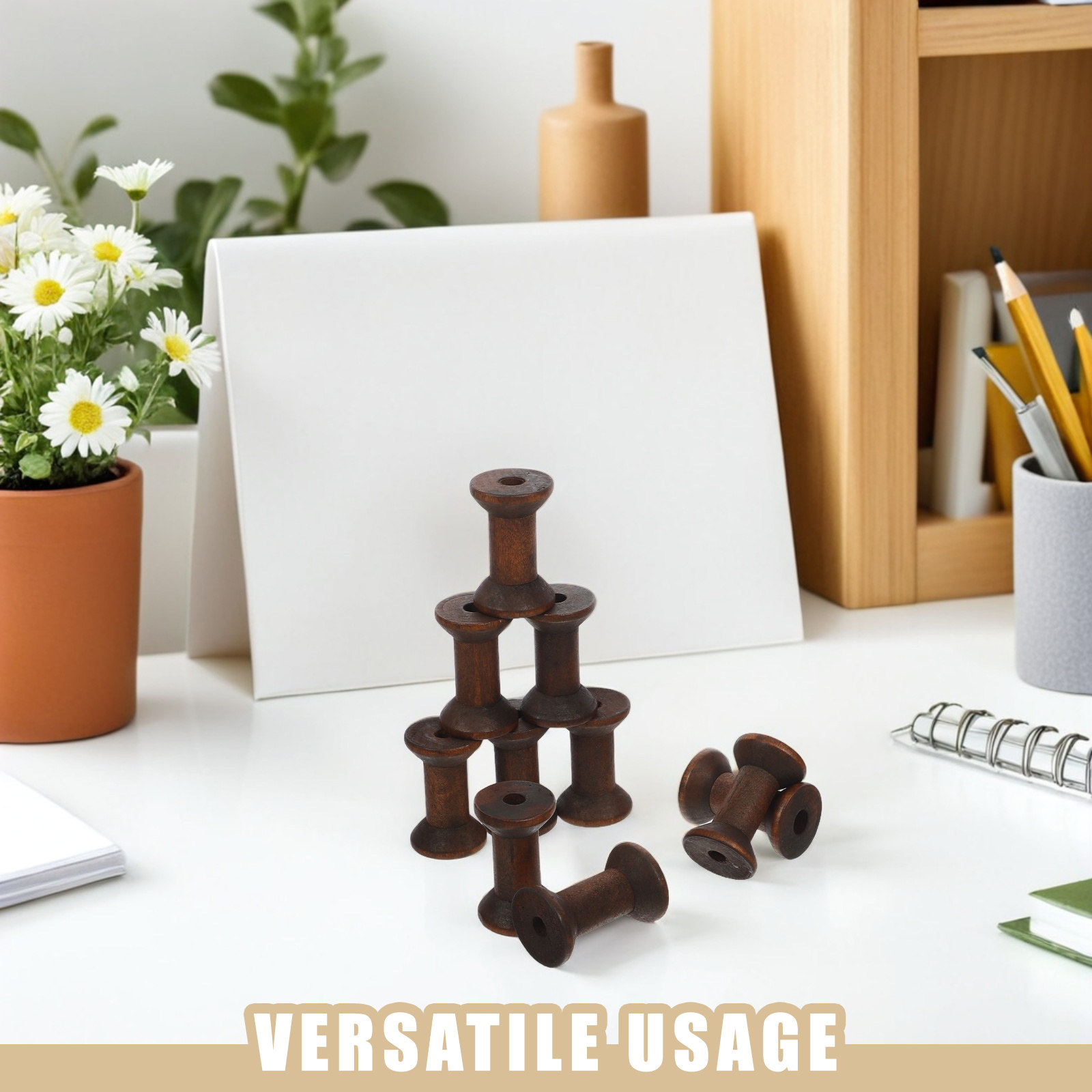 10Pcs Handcrafted Wooden Spool – Embroidery Craft recenzja i cena