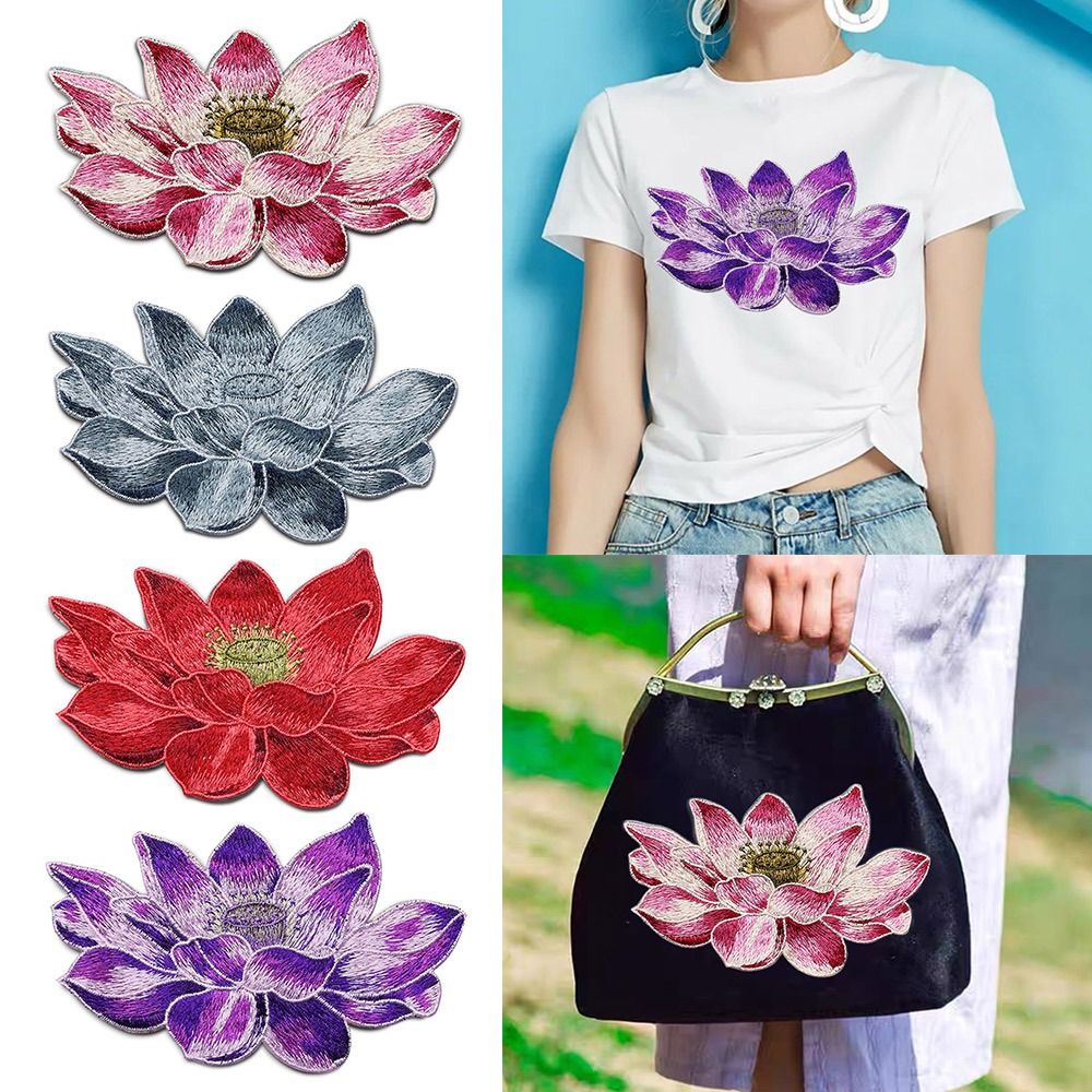 Soft Lotus Flower Patch Embroi – Applique Patch Flower recenzja i cena