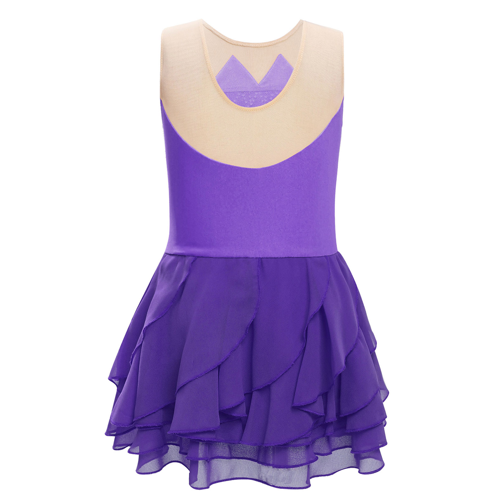 Girls Mesh Figure Skating Dres – Rhinestone Banding Trim recenzja i cena