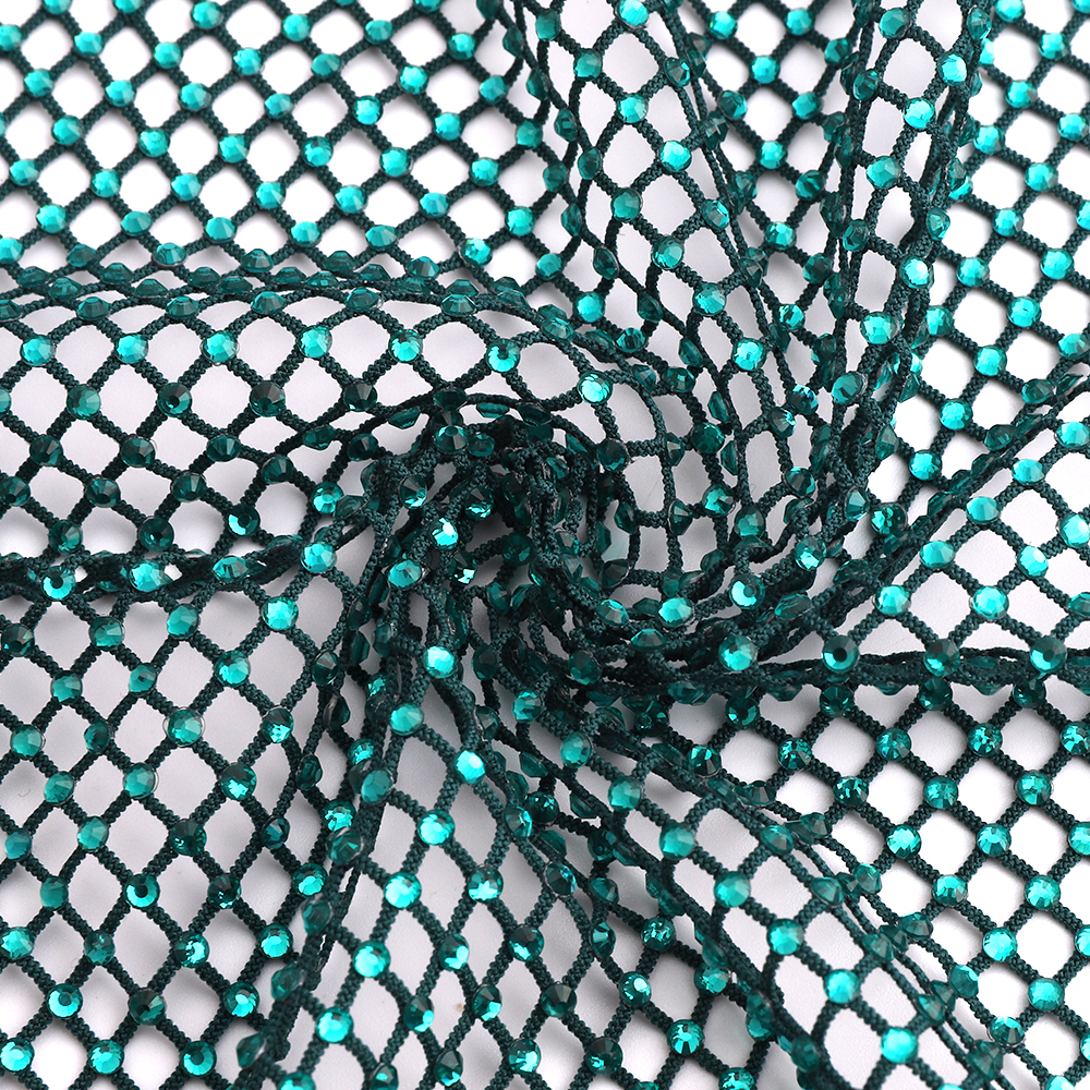 Blue Zircon Rhinestones Mesh A – Crystal Mesh Fabric recenzja i cena