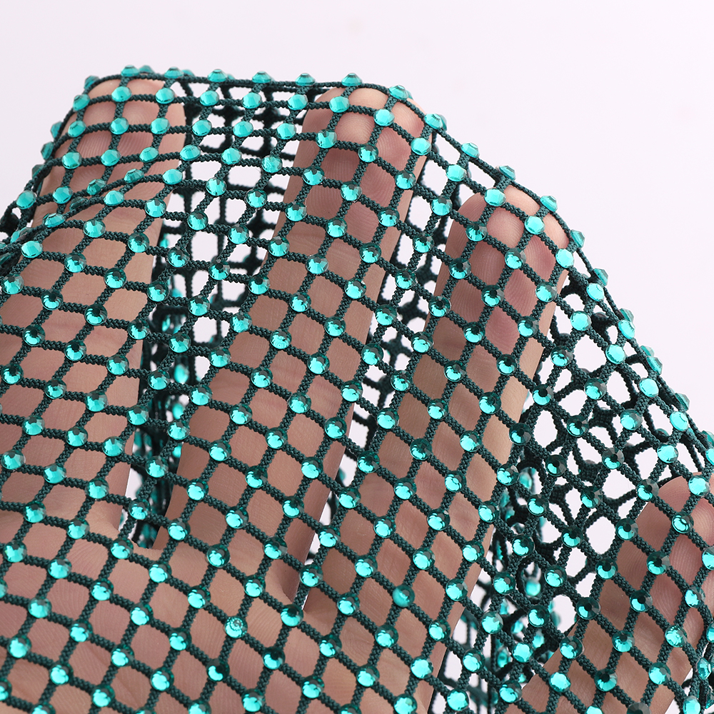 Blue Zircon Rhinestones Mesh A – Crystal Mesh Fabric recenzja i cena
