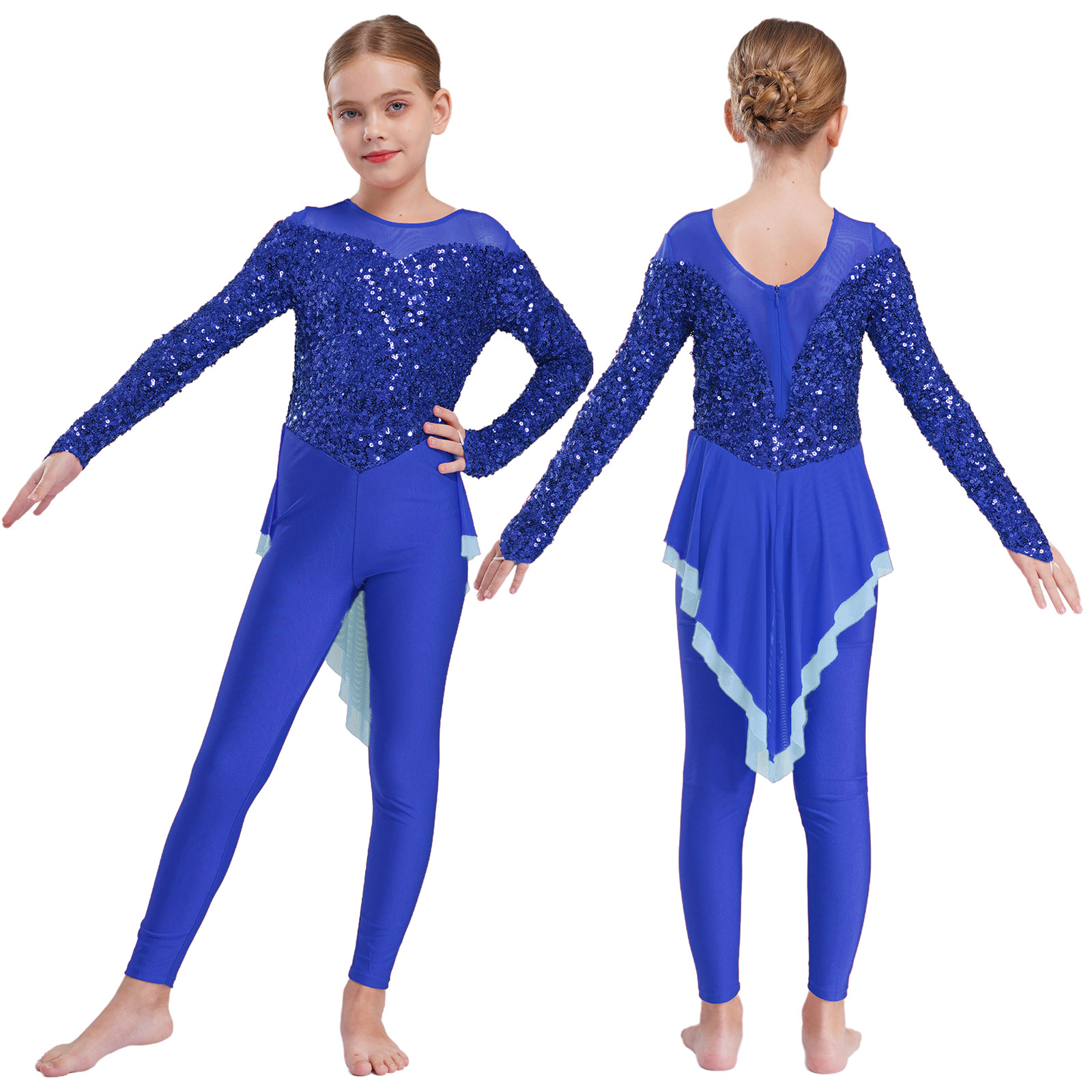 Kids Girls Ballet Dance Jumpsu – Rhinestone Banding Trim recenzja i cena