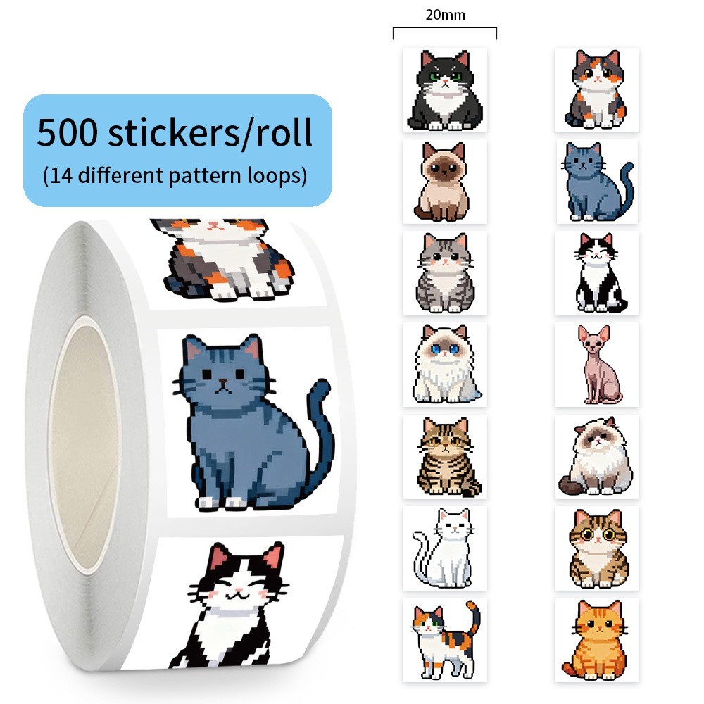 500 Pcs/Roll Cute Pixel Cat St – Craft Embellishment World recenzja i cena