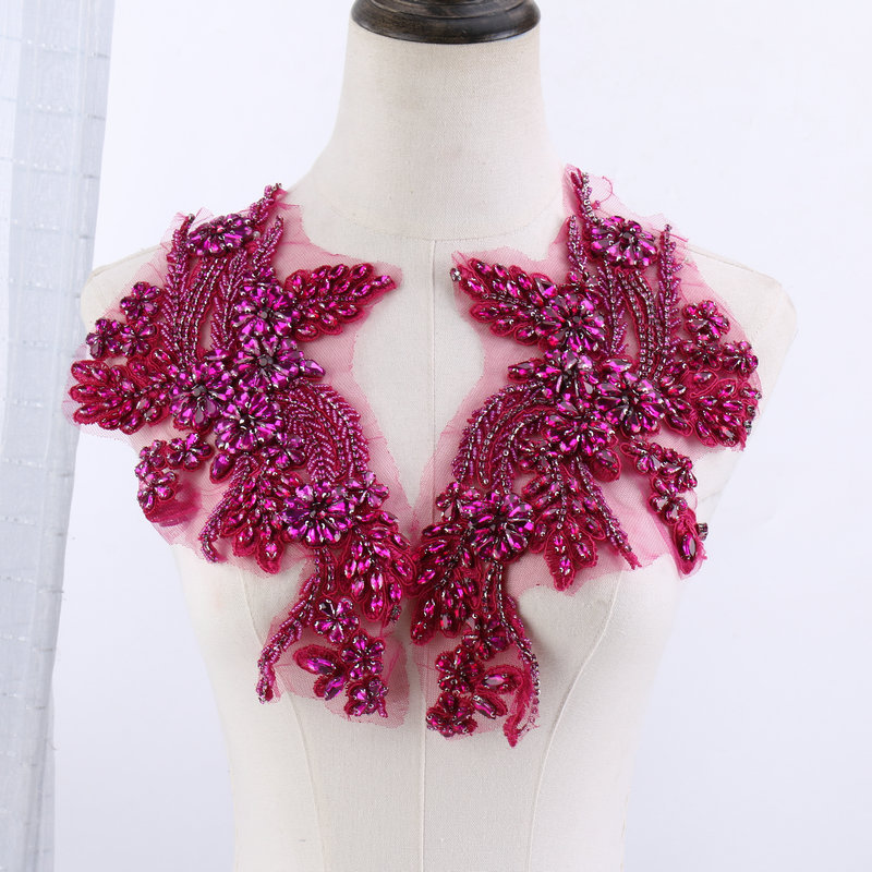 Beaded floral appliqués, hand- – Sew On Rhinestone recenzja i cena