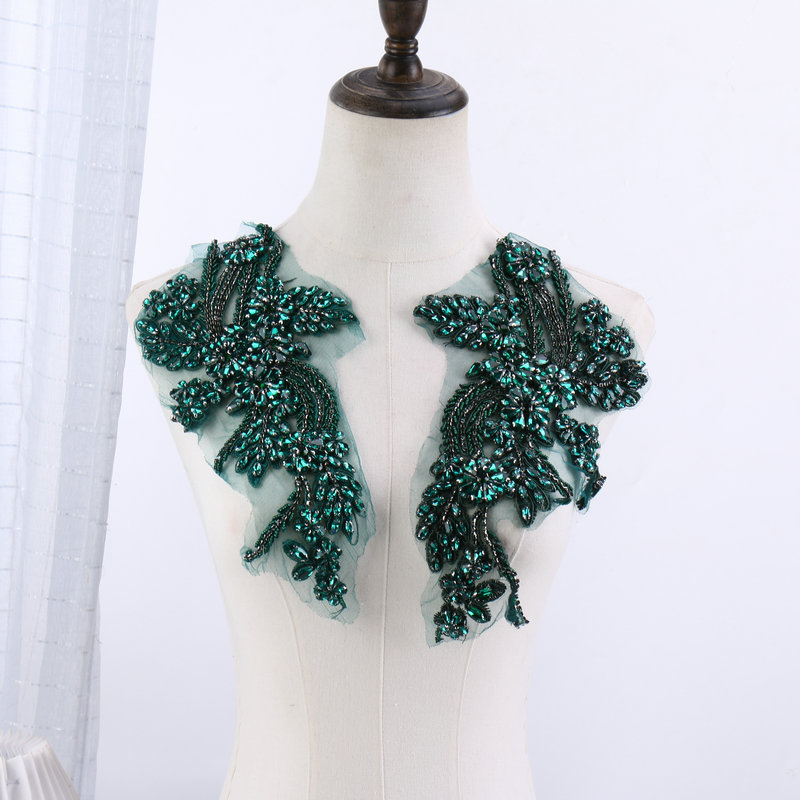 Beaded floral appliqués, hand- – Sew On Rhinestone recenzja i cena