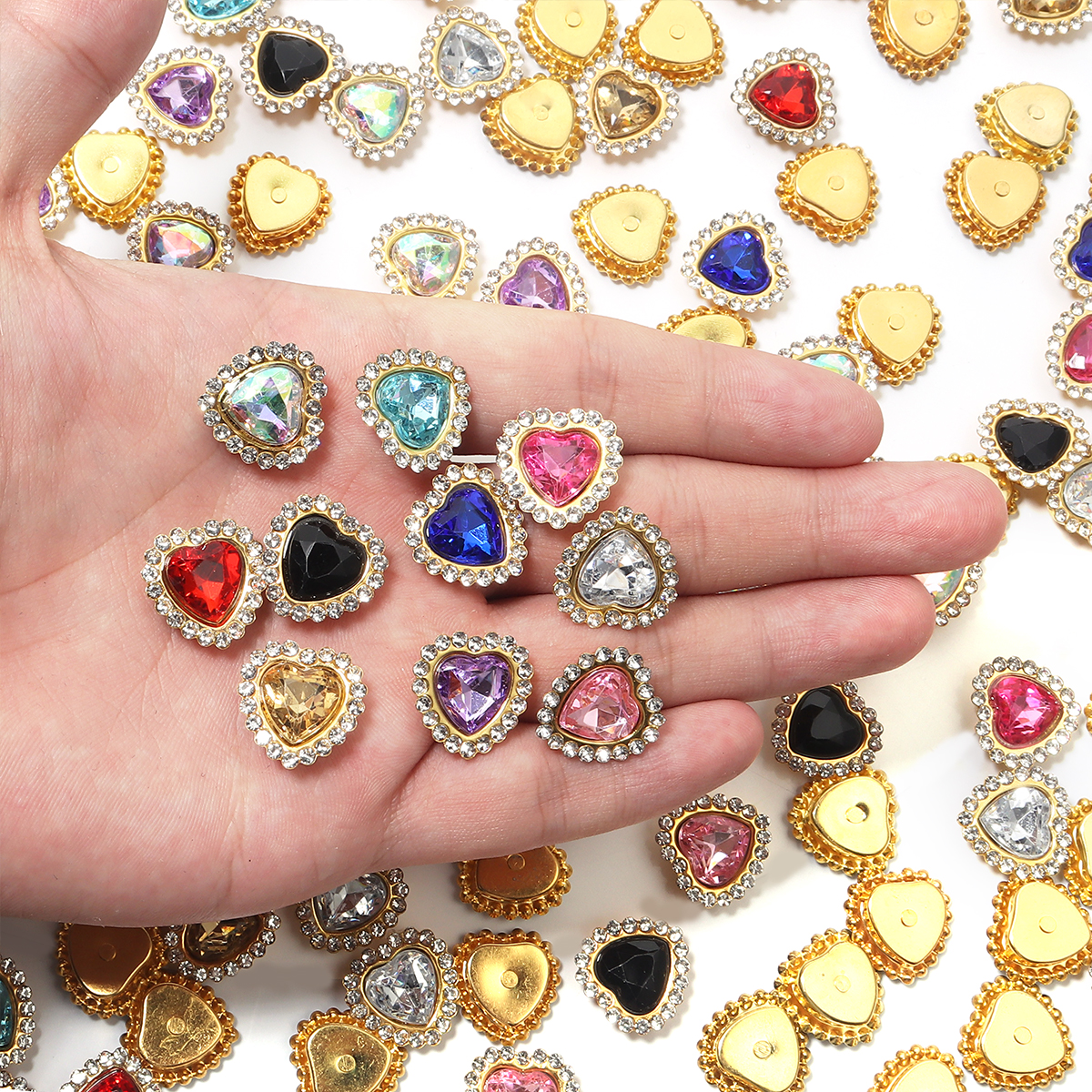 20Pcs Love Heart Acrylic Rhine – Sew On Rhinestone recenzja i cena
